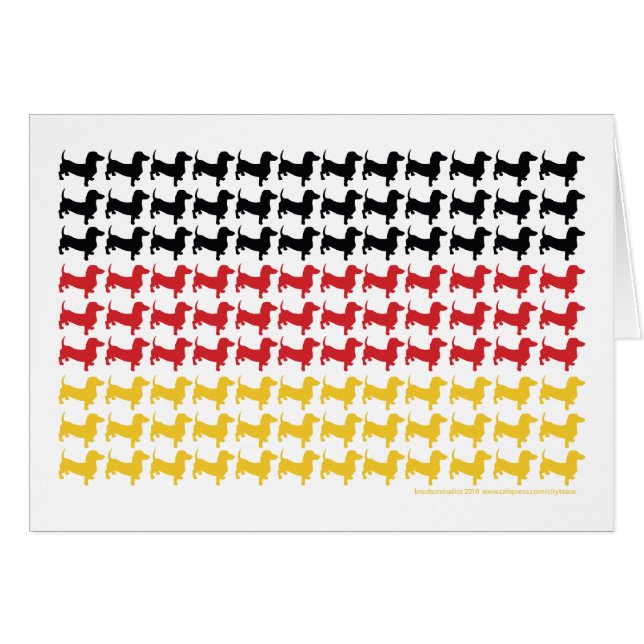 DOXIE-GERMAN-FLAGGA HÄLSNINGSKORT (Framsidan Horizontal)