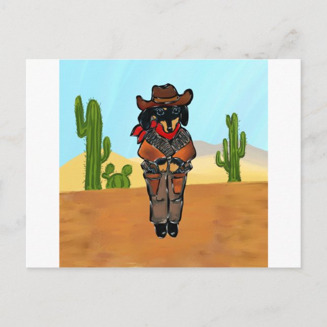 Doxie Gunslinger Vykort (Framsida)