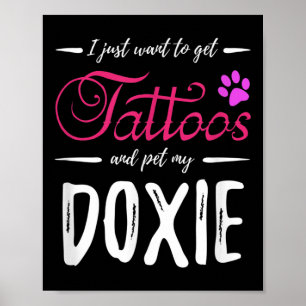 Doxie Hund älskare Tattoo Funny Dachshund Hund Gif Poster