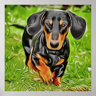 Doxie Hund Live Laugh med Doachshunds födelsedag Poster