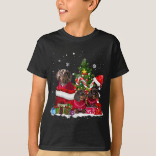 Doxie Hund Ljus Julgran Pajamas Julafton Match T Shirt