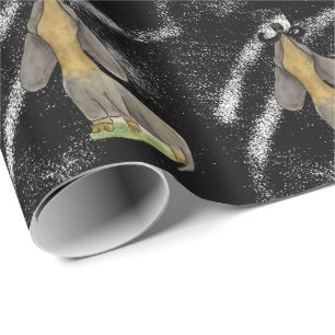 Doxie hund Mustache dachshund svart presentförpack Presentpapper
