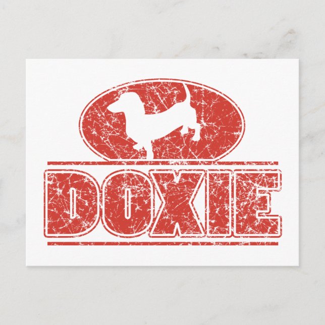 DOXIE-in-Circle-Distress Vykort (Framsida)