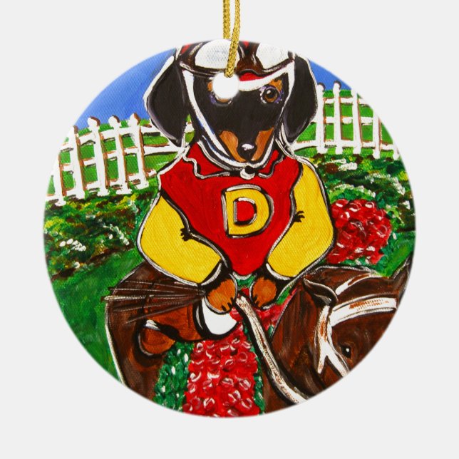 DOXIE JOCKEY JULGRANSPRYDNAD KERAMIK (Framsidan)