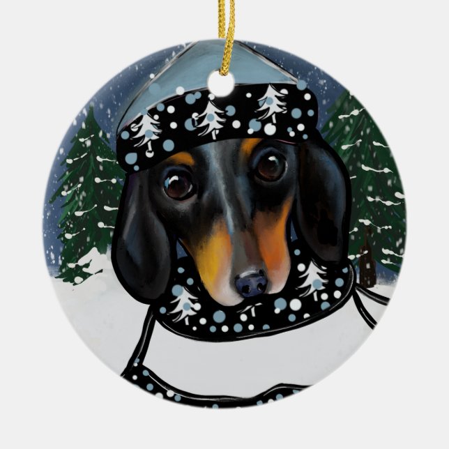 DOXIE  JULGRANSPRYDNAD KERAMIK (Framsidan)