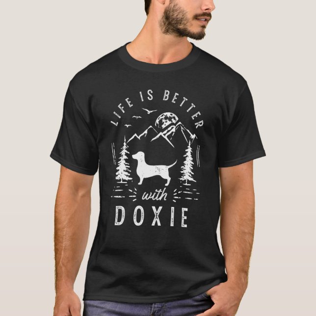 Doxie Life Better Mamma Pappa Hund T Shirt (Framsida)