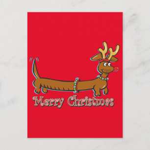 Doxie-Merry-jul Helg Vykort