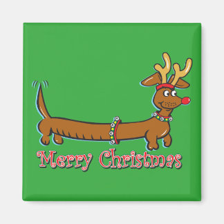 Doxie-Merry-jul Magnet