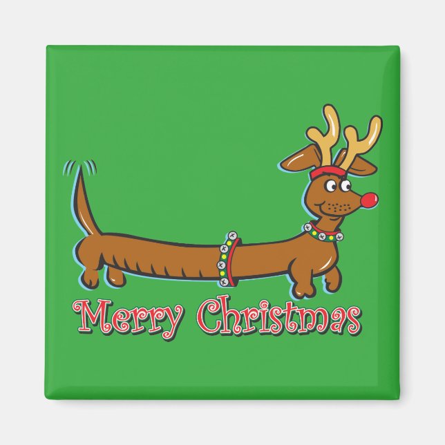 Doxie-Merry-jul Magnet (Framsidan)