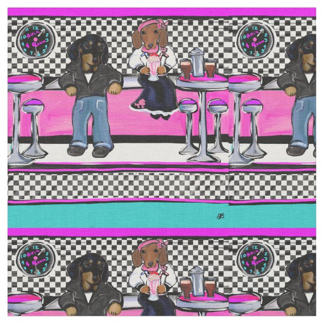 Doxie Rock and Roll Tyg (Närbild)