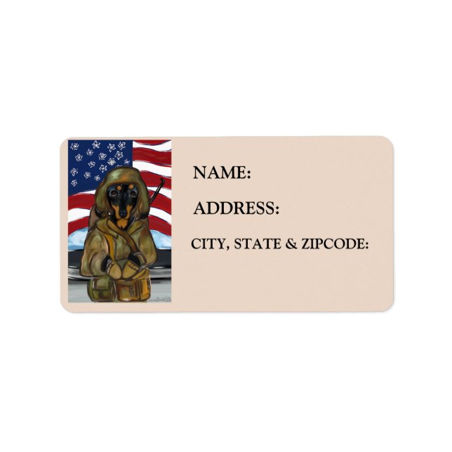 DOXIE SOLDIER ADRESSETIKETT (Framsidan)