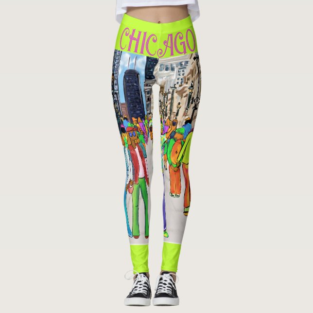Doxie Town Chicago  Leggings (Framsida)