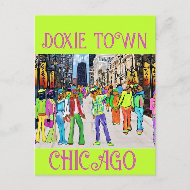 Doxie Town Chicago    Vykort (Framsida)