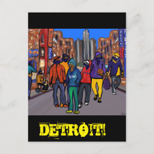 Doxie Town City - DETROIT  Vykort