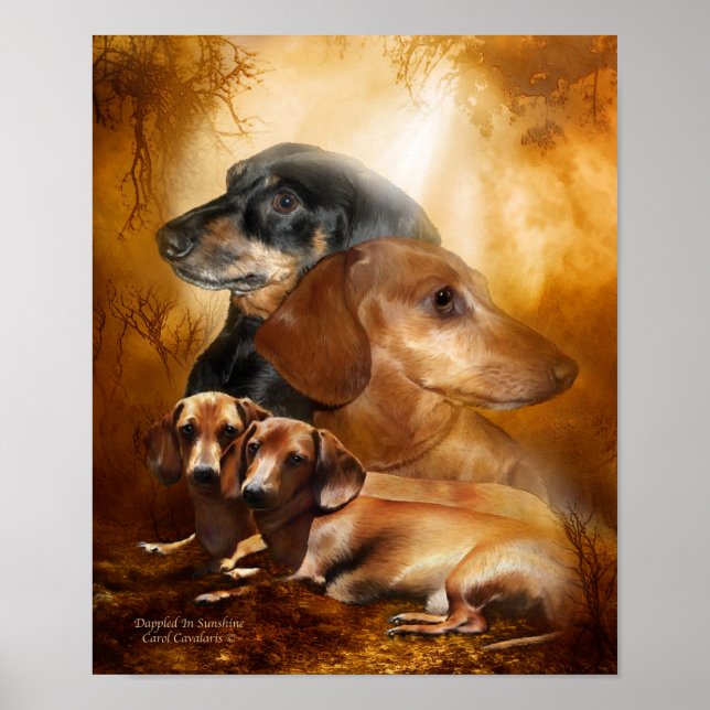 Doxier - Poster/skriv ut i solskensfärgad grafik Poster (Framsidan)