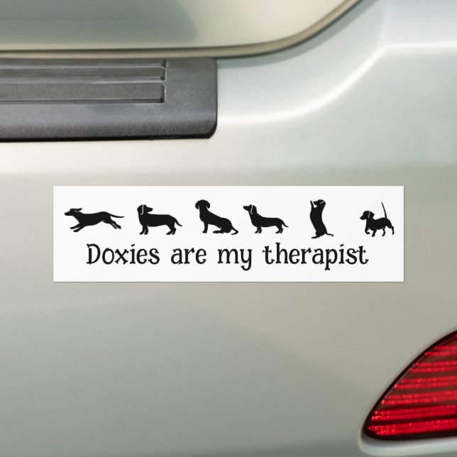 Doxies är min terapeut Roligt citat Dachshund hund Bildekal (På Bil)