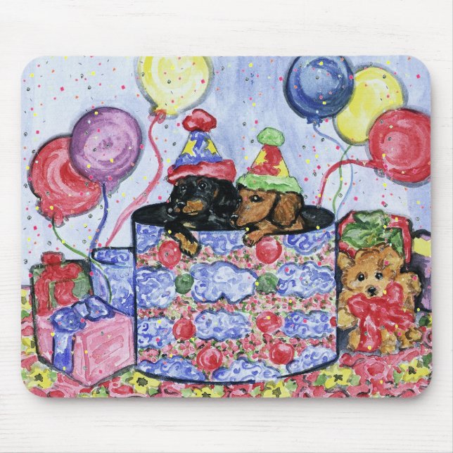 Doxies Birthday Mousepad Musmatta (Framsidan)