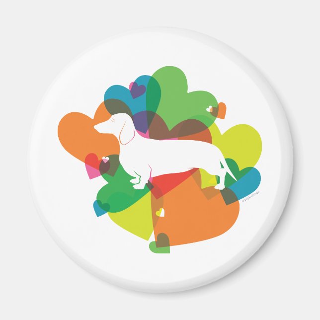 Doxisk färgstark hjärtdesign magnet (Framsidan)