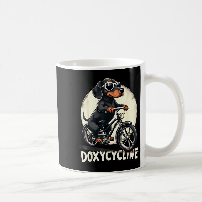 Doxycyklin apotek rolig dachshund på cykel kaffemugg (Höger)