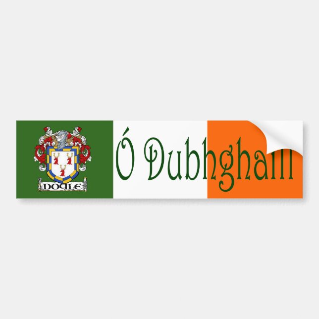 Doyle Klan Irish/English Flagga Bumper Sticker Bildekal (Framsidan)