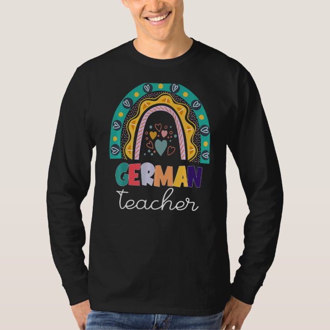 DOYo Rainbow German Teacher Appreciation Bilingual T Shirt (Framsida)