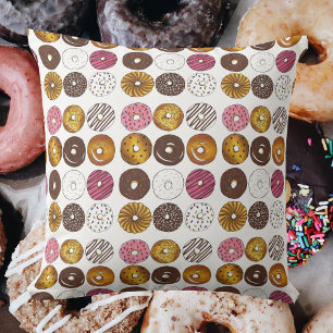 Dozen Donuts Breakfast Junk Food Doughnut Kudde