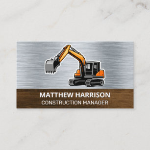 Dozer Fordon Metall Wood Visitkort