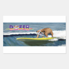 Dozer Surfs en vinnande våg! Rektangulärt Klistermärke