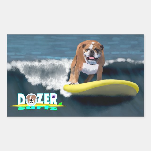 Dozer Surfs Rektangulärt Klistermärke (Framsida)