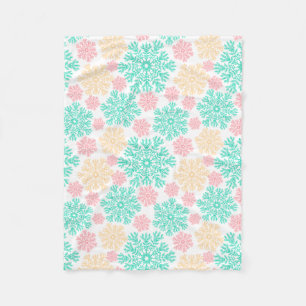 Dozy mönster för vinterunderlandsnöflingor fleecefilt