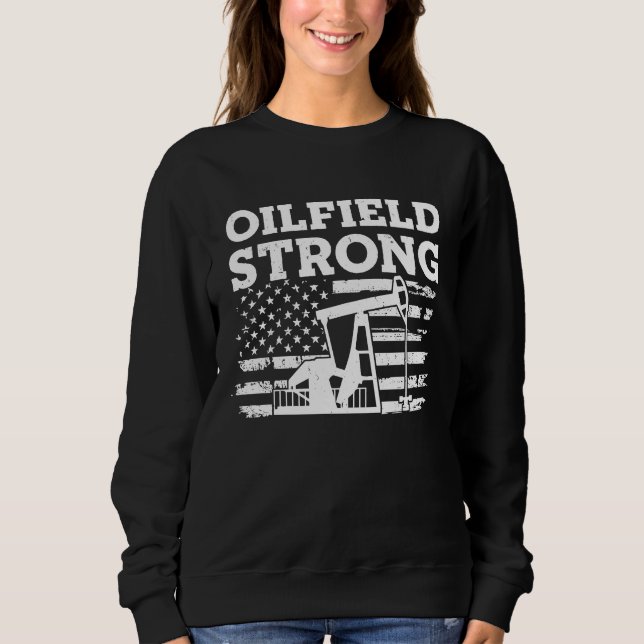 dPMJ Oilfield Strong USA Pride Oilfield Worker 4Th T Shirt (Framsida)