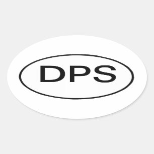 DPS: internationell motor fordon reg. Ovalt Klistermärke