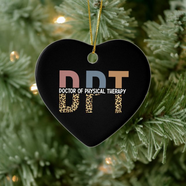 DPT Doktor of PhysiTherapy Cheetah Typography Julgransprydnad Keramik (Träd)