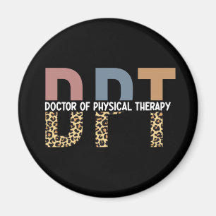 DPT Doktor of PhysiTherapy Cheetah Typography Magnet