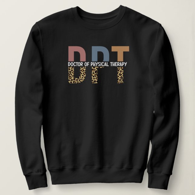 DPT Doktor of PhysiTherapy Cheetah Typography T Shirt (Design framsida)