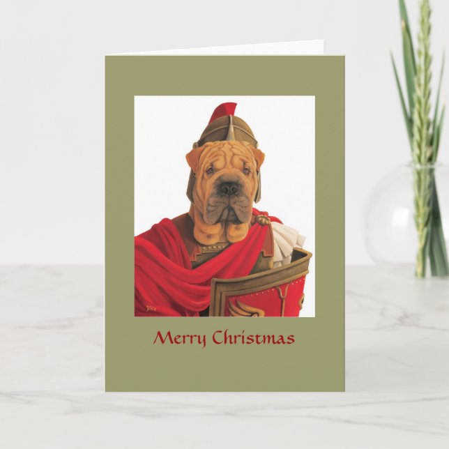 DR068 Shar Pei, god jul Helgkort (Framsida)