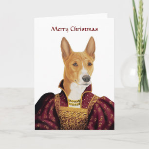 DR208 Basenji, god julkort Helgkort