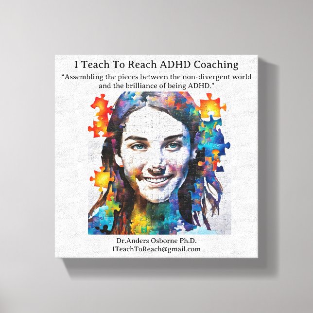 Dr. Anders Osborne Ph.D., ADHD Tränar Canvastryck (Framsida)