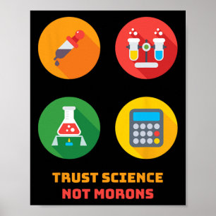 Dr. Anthony Fauci Lita Vetenskap Inte Idioter Retr Poster