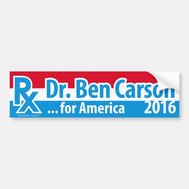 Dr. Ben Carson 2016 - recept för Amerika Bildekal (Framsidan)