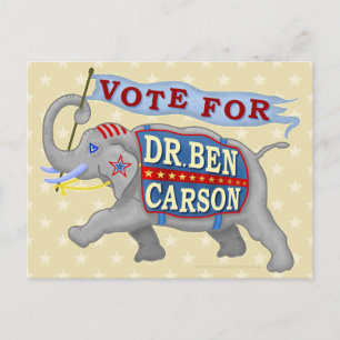 Dr Ben Carson President 2016 Republican Elephant Vykort