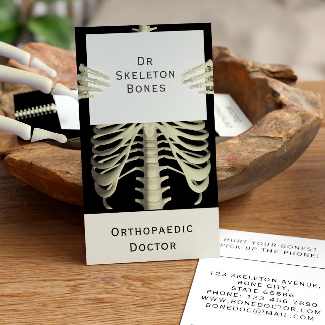 Dr Bone Specialist Orthopedic Doktor Affärskort Visitkort (Hurt your bones? Pick up the phone! Fun business cards for the bone doctor. Add your details!)