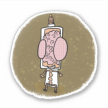 Dr Brain Tecknad Bok Stil Sticker