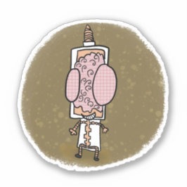 Dr Brain Tecknad Bok Stil Sticker Klistermärken