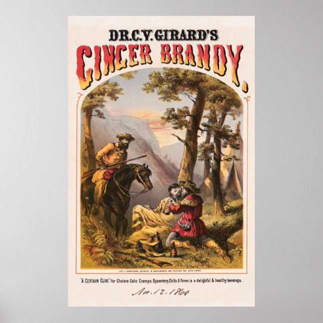 Dr C. V. Girards GINGER BRANDY 1860 Poster (Framsidan)