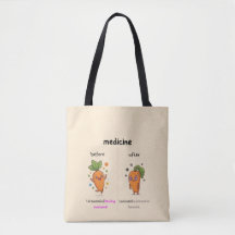 Dr. Carrot Before & After Medicine - tote bag