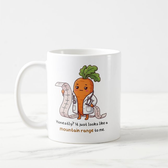 Dr. Carrot ECG Funny Medical Mug - Future Doctor G Kaffemugg (Vänster)