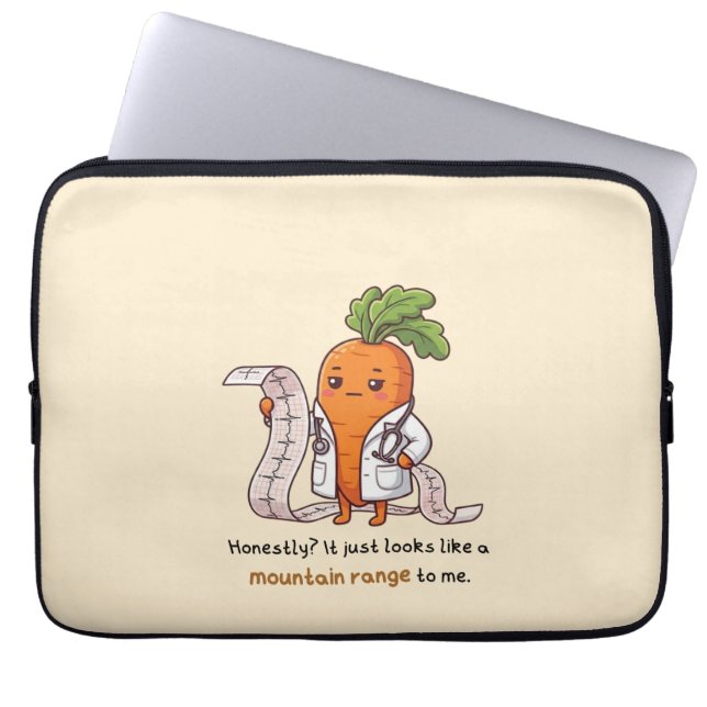 Dr. Carrot ECG Mountain Range Funny Medical Laptop Fodral (Framsidan)