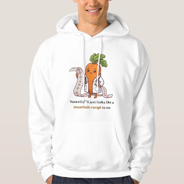 Dr. Carrot with ECG - Funny Medical Student Hoodie (Framsida)