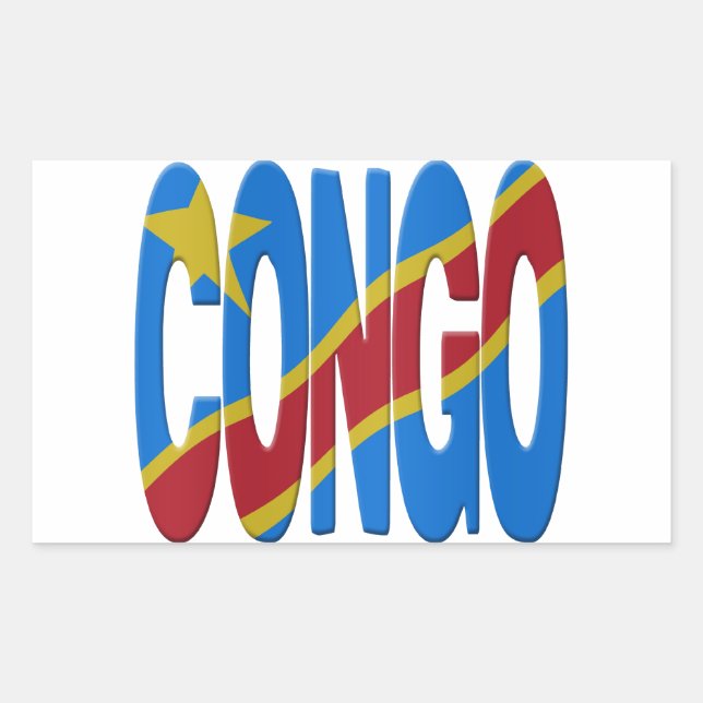 DR Congo flag Rektangulärt Klistermärke (Framsida)